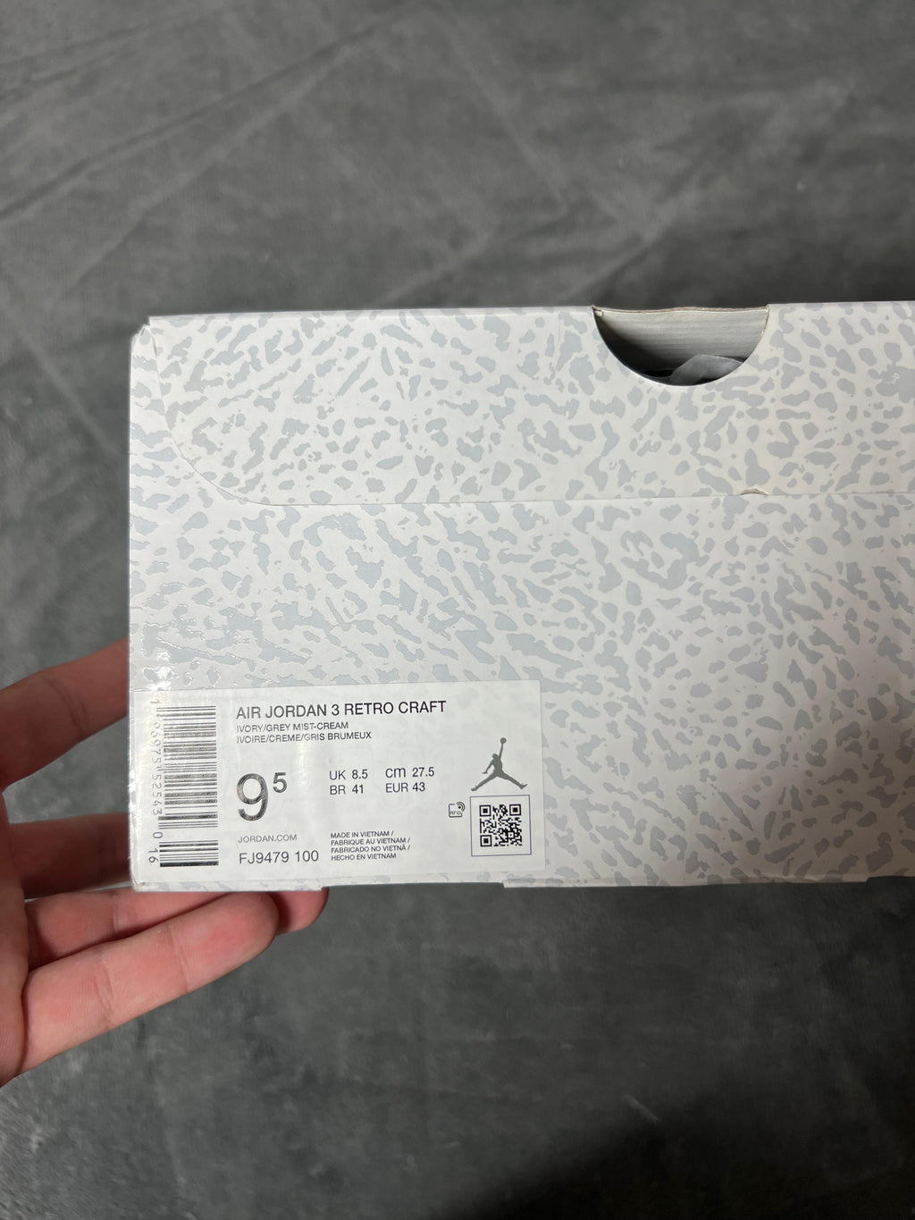 Jordan 3 Retro Craft Ivory (9.5 US - 27.5 MX)