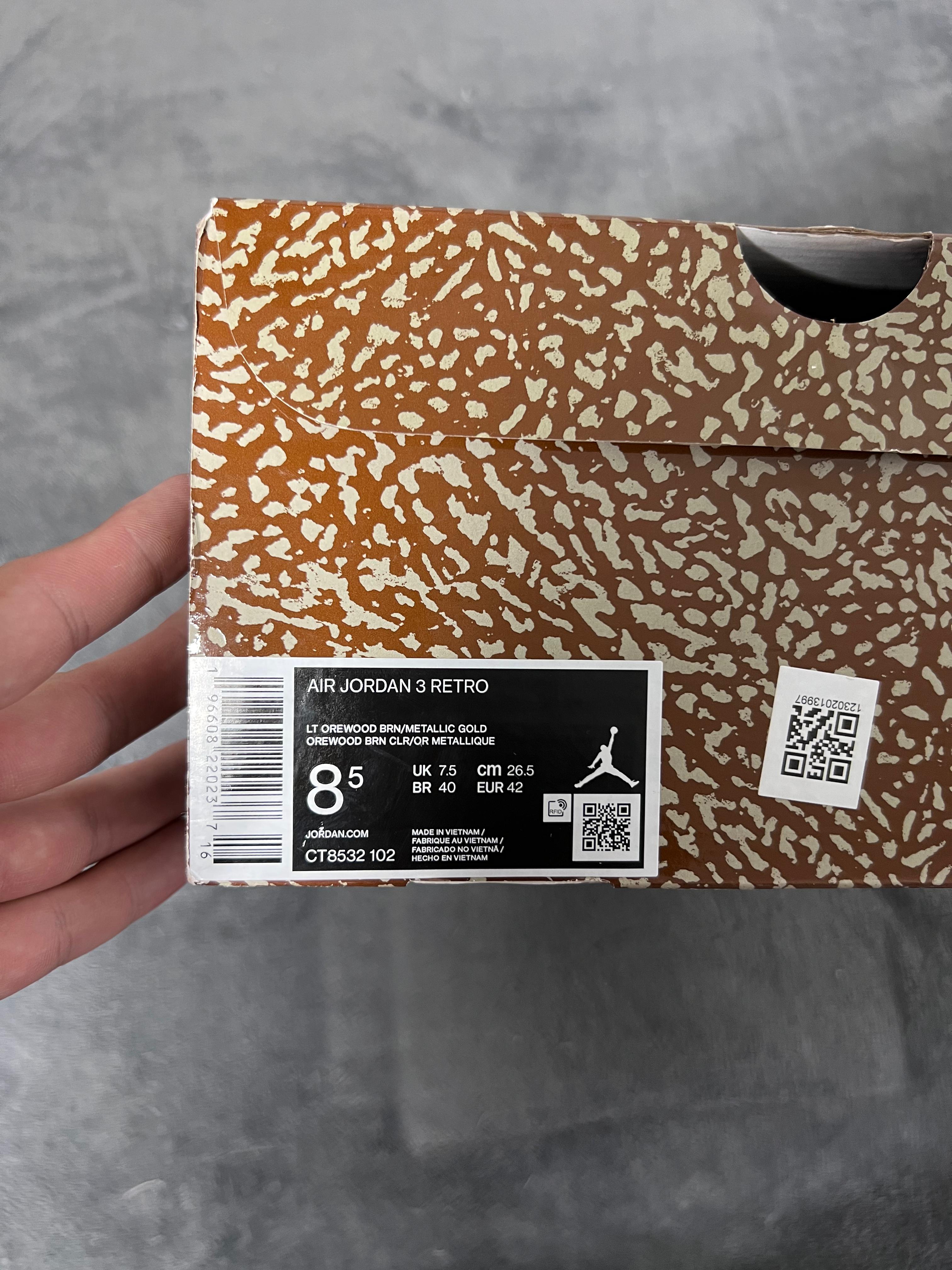 Jordan 3 Retro Palomino (8.5 US - 26.5 MX)